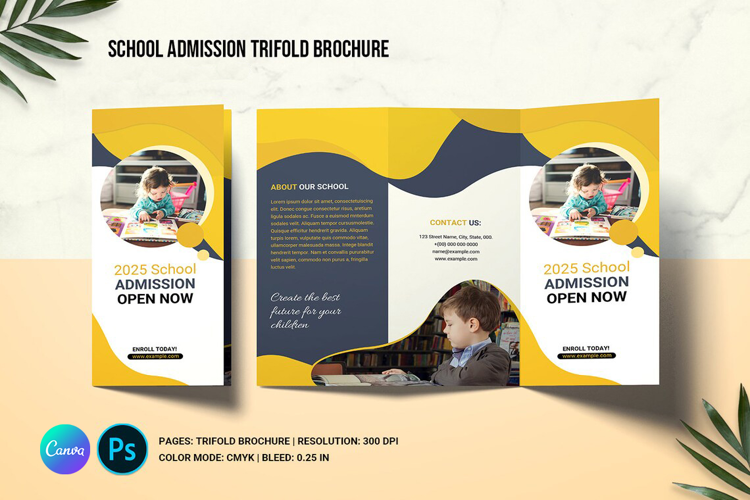 School Admission Trifold Brochure