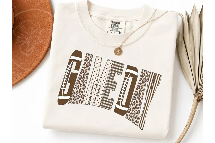 Game Day Leopard Plaid PNG Tee Design