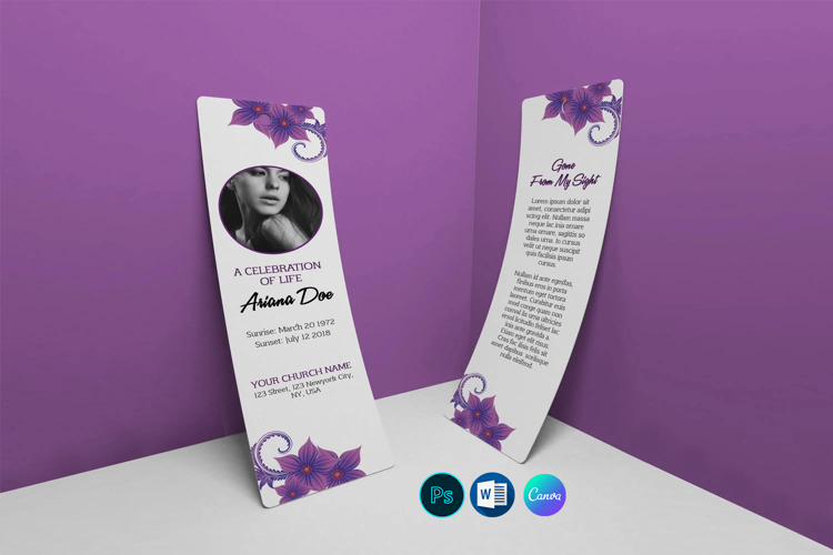 Funeral Bookmark Template