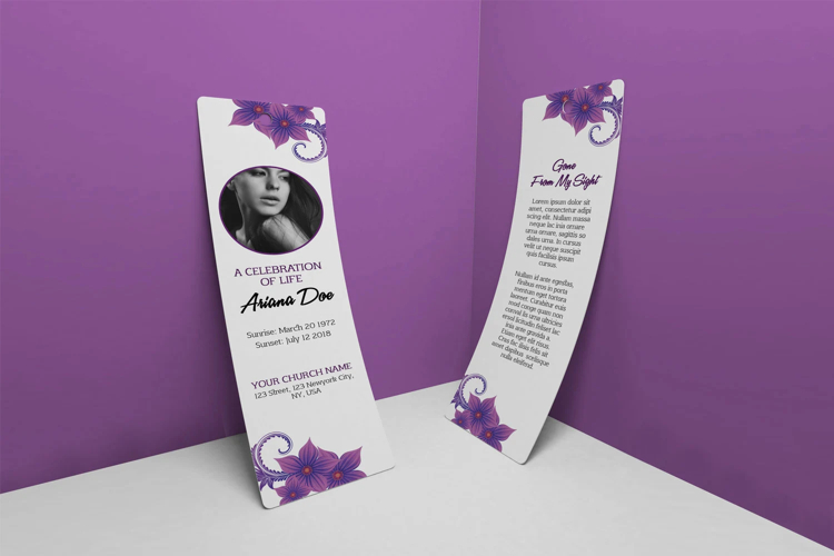 Funeral Bookmark Template