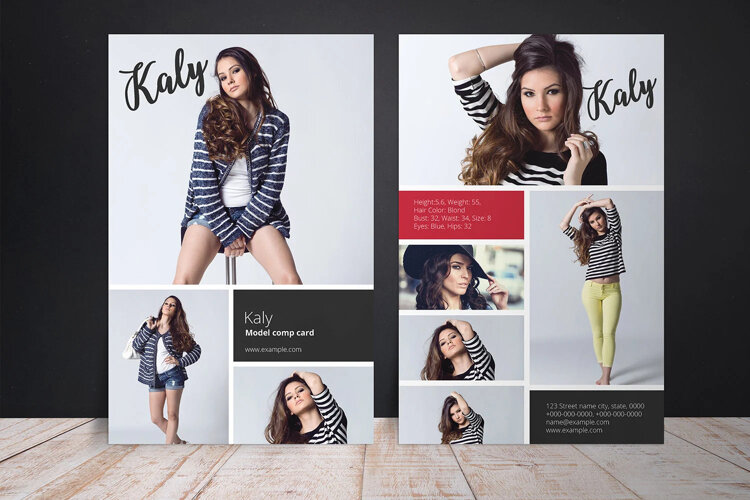 Modeling Comp Card Template example image 1