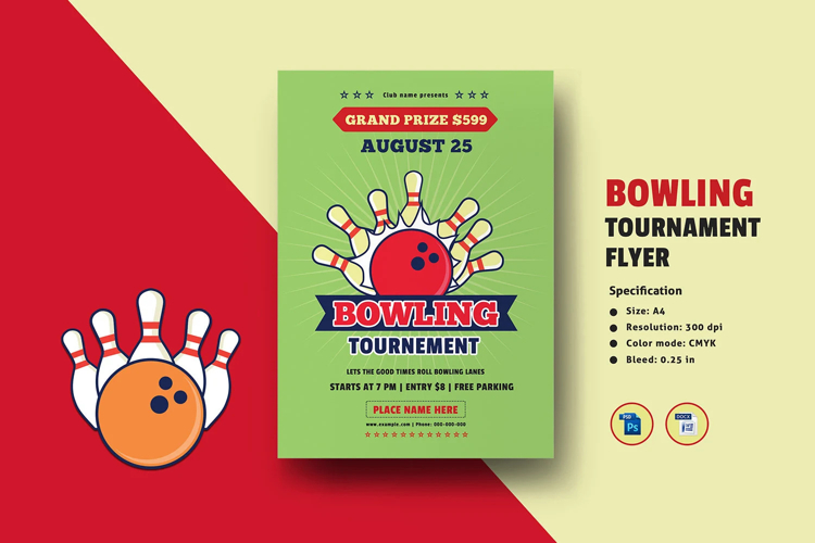 Bowling Tournament Flyer Template example image 1