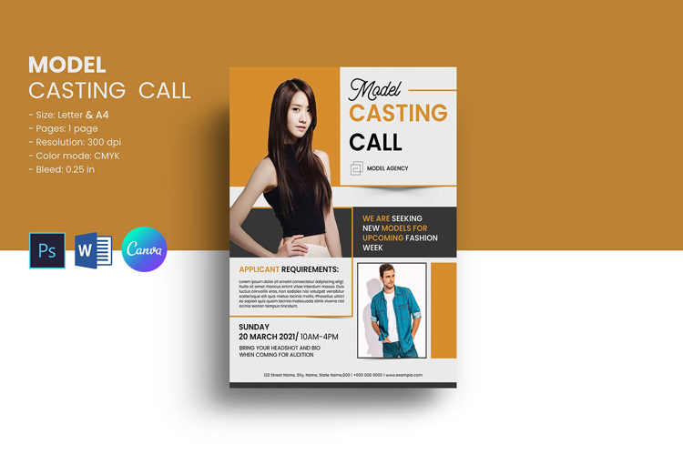Model Casting Call Flyer Template