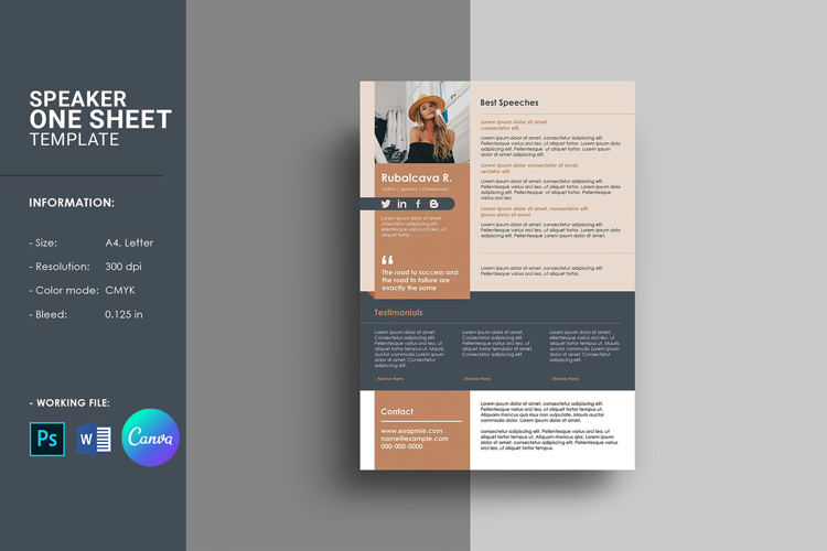 Speaker One Sheet Template