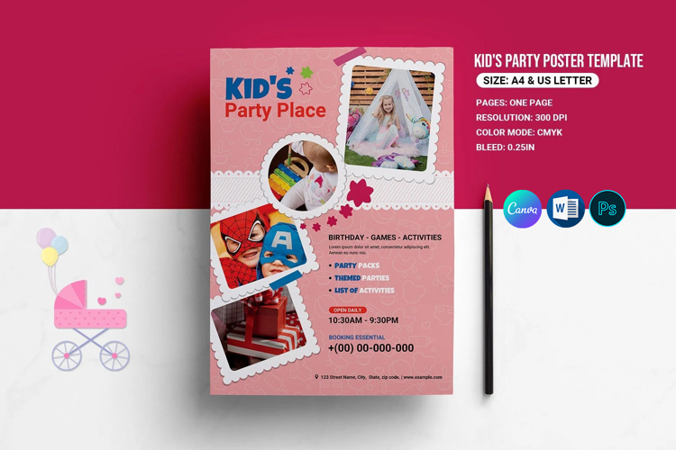 Kids Party Place Poster / Flyer example image 1