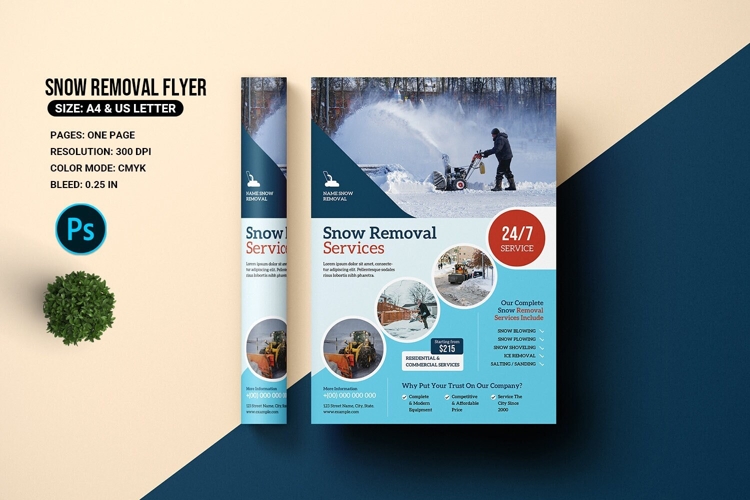 Snow Removal Service Flyer Template