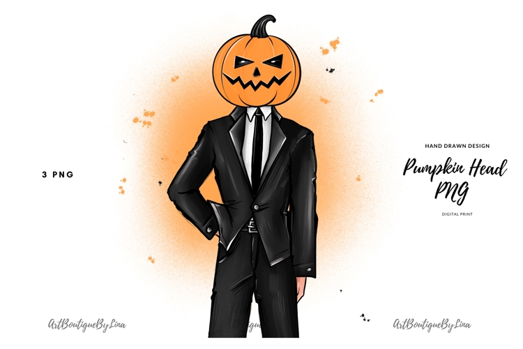 Jack O Lantern Man, Halloween Pumpkin Head PNG
