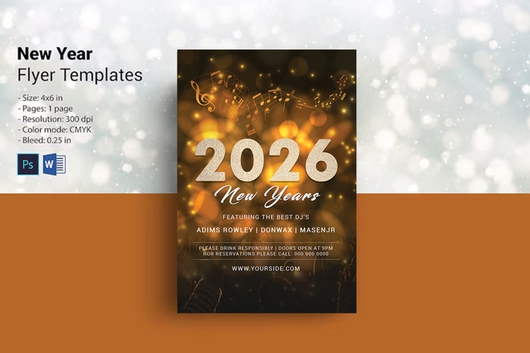 New Year Party Flyer Template