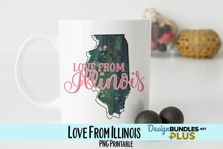 Love from Illinois Sublimation PNG