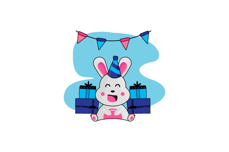 Illustration bunny birthday design character