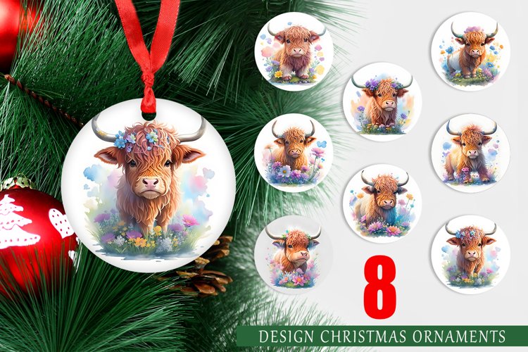 Christmas Ornaments Highland Cow Baby example image 1
