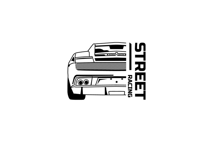 Illustration of racing car graphic art design isolated