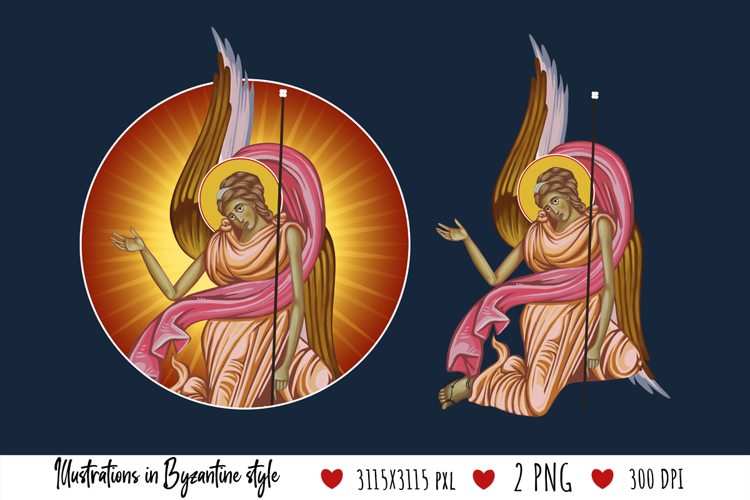 Angel. Illustration in Byzantine Style