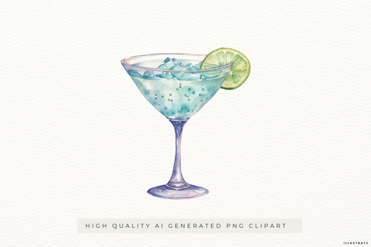 Cocktail PNG Clipart, Drink Glass Illustration with Ice