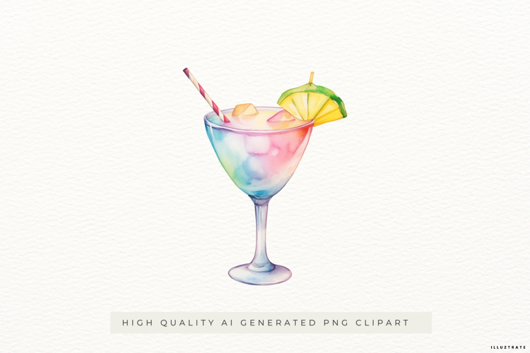Cocktail Glass PNG, Fancy Drink Illustration for Parties