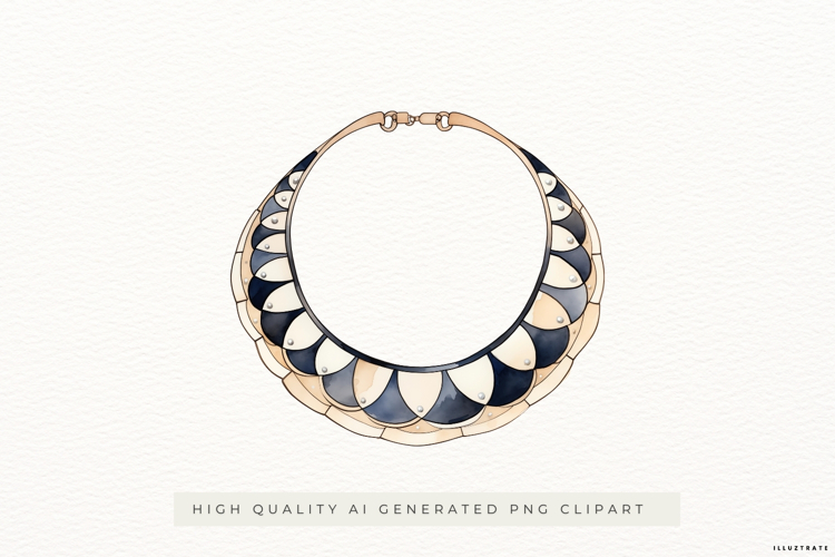 Chic Watercolour Collar Necklace PNG Clipart