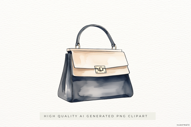 Chic Watercolour Handbag PNG Clipart