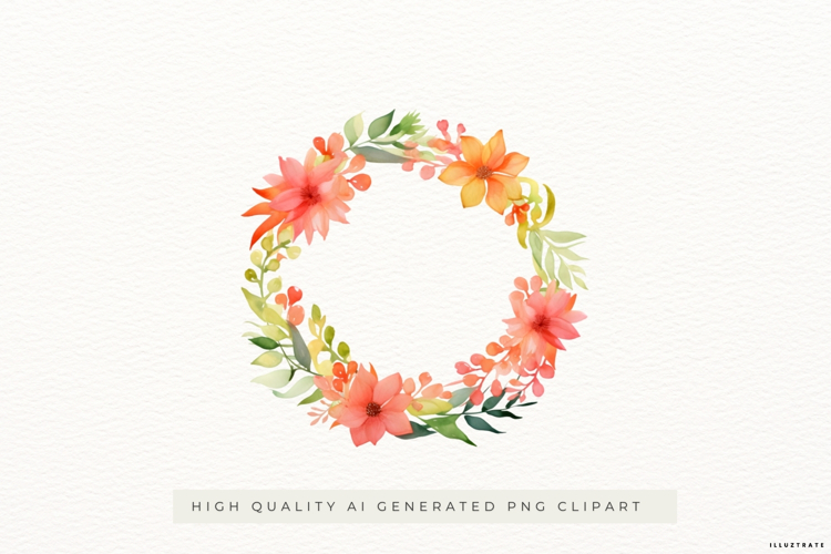 Watercolor Wreath Png Image 4