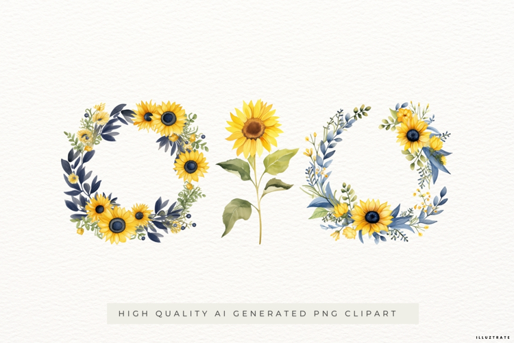 Sunflower Basket & Bouquet Illustrations