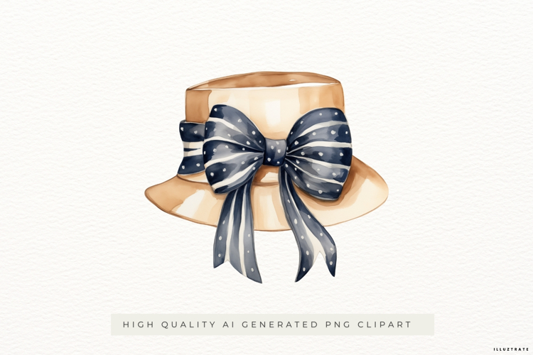 Parisian Hat PNG Clipart, Fashion Illustration with Ribbon