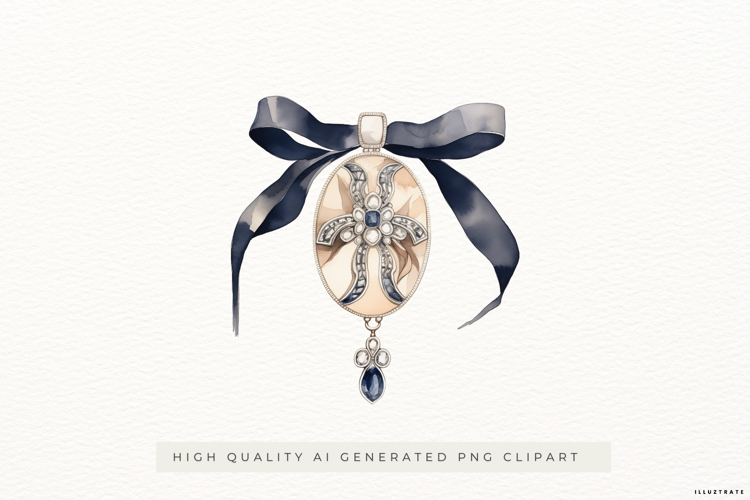 Parisian Brooch PNG Clipart, Vintage Jewellery Illustration