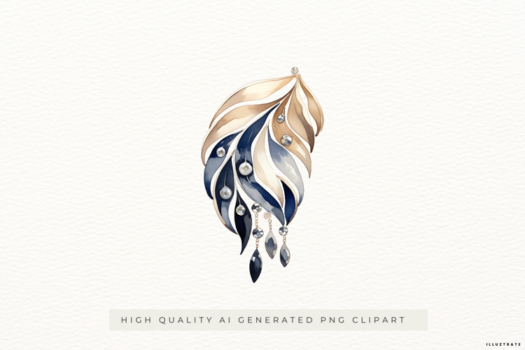 Parisian Feather PNG Clipart, Elegant Jewellery Illustration