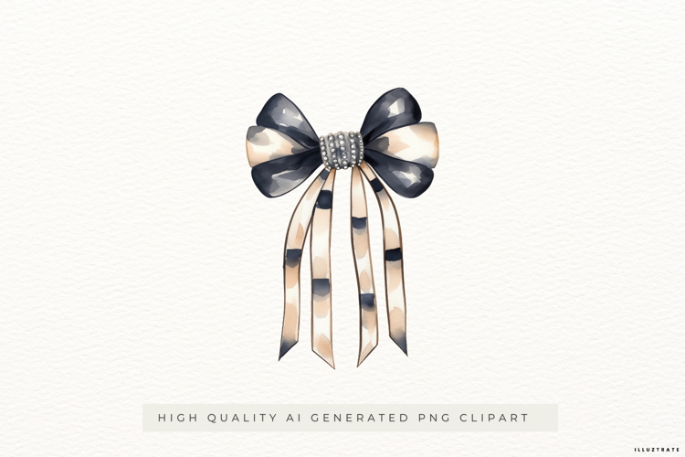 Luxury Watercolour Bow PNG Clipart