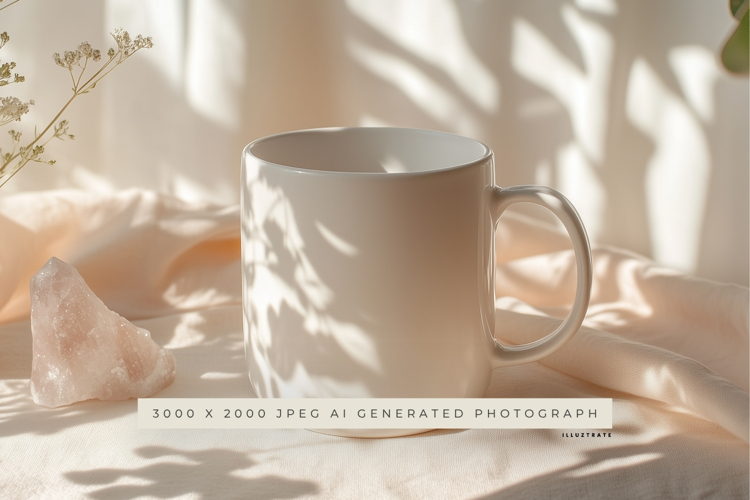 Mug with Crystal and Shadows Mockup
