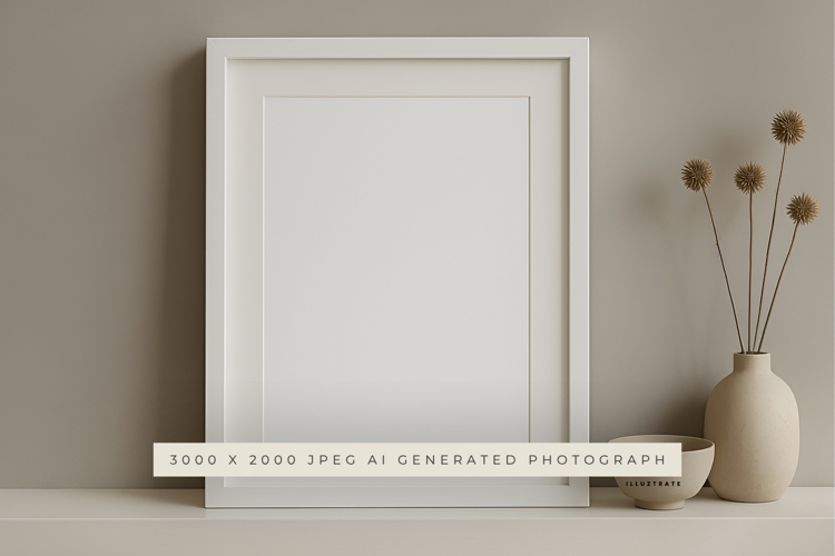 Neutral Frame and Vase Mockup