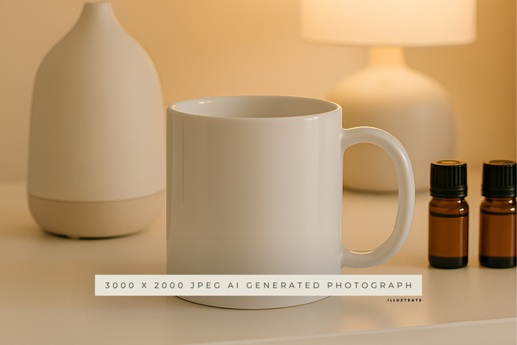 Mug with Essential Oils and Diffuser Mockup