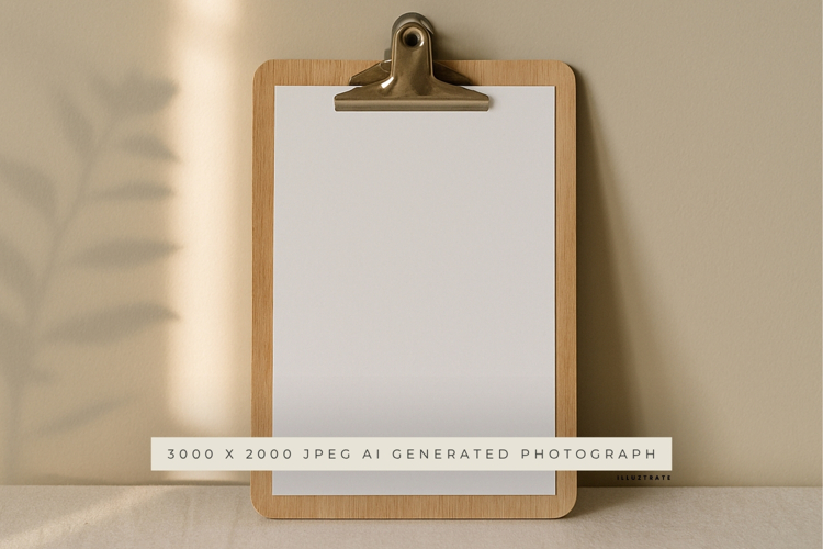 Clipboard with Paper Mockup