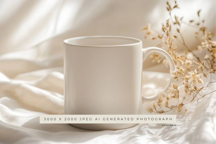 Mug with Dried Flowers Mockup