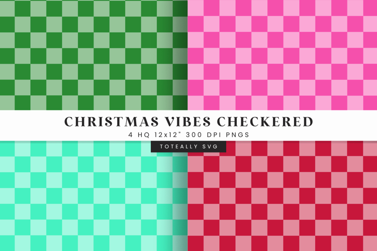 Christmas Vibes Checkered Digital Pattern