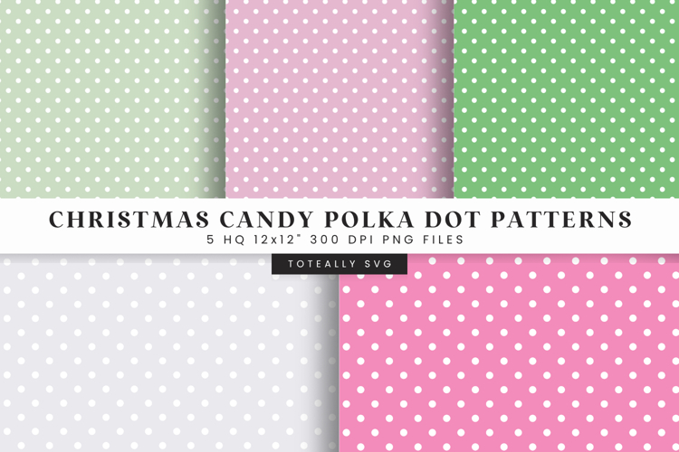 Christmas Candy Polka Dot Digital Patterns