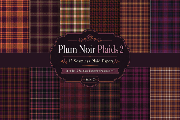 Plum Noir Plaids 2 Seamless Plaid Papers & Patterns