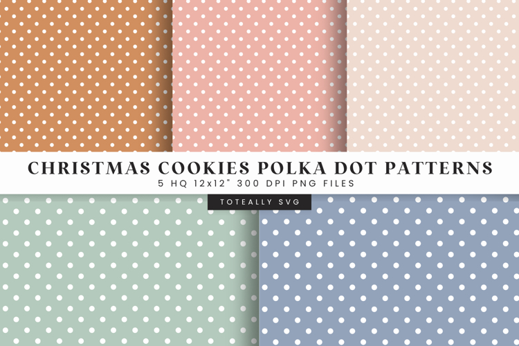 Christmas Cookies Polka Dot Digital Patterns