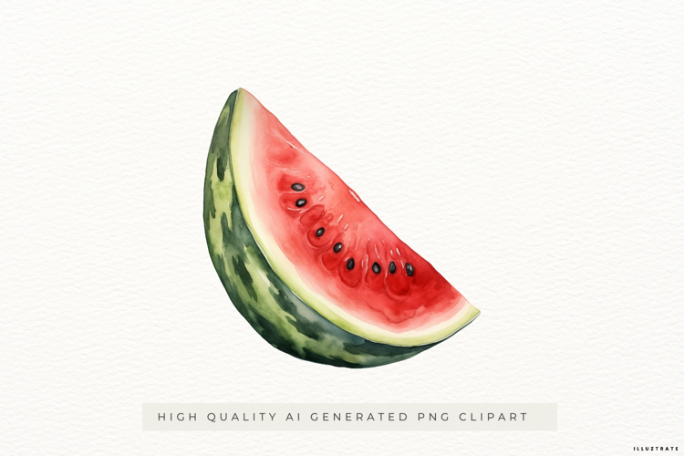 Watercolour Watermelon Wedge PNG Clipart