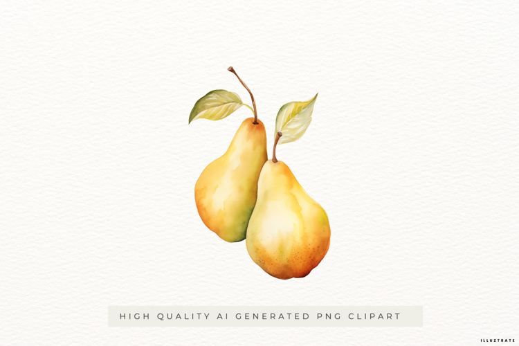 Watercolour Pears PNG Clipart