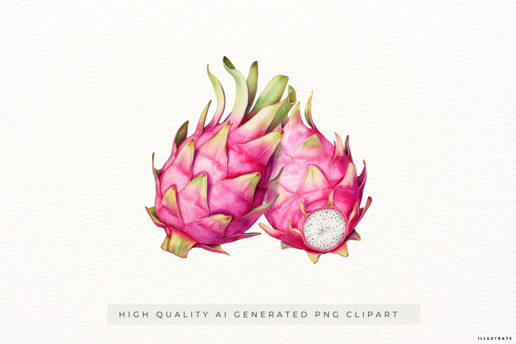 Watercolour Dragon Fruit PNG Clipart