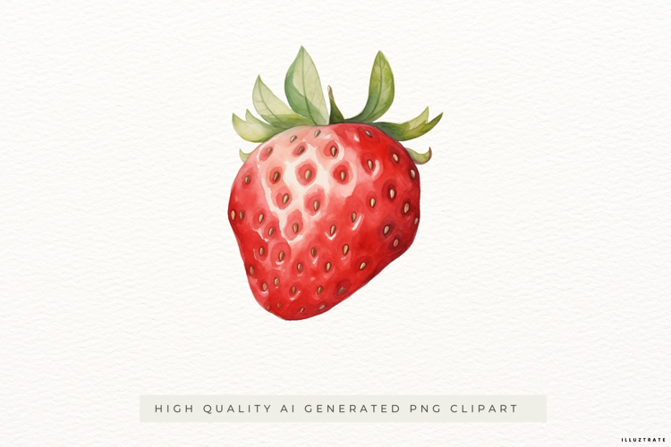 Watercolour Strawberry PNG Clipart