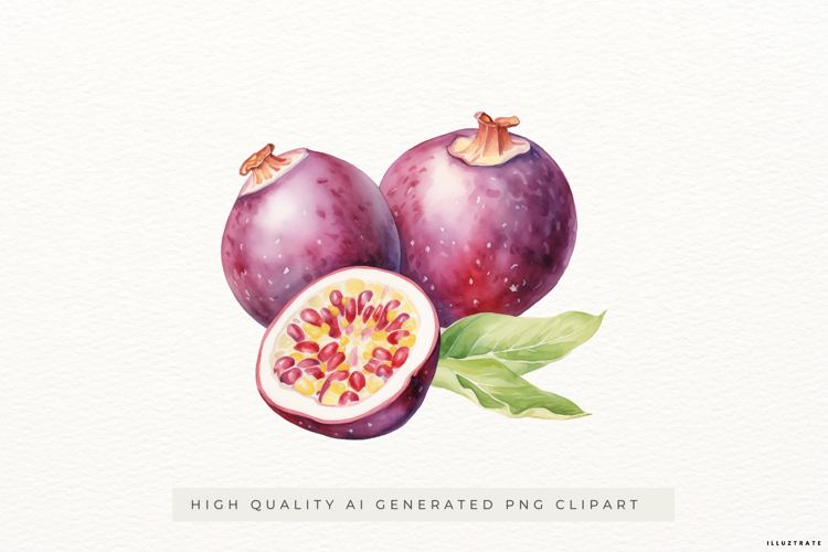 Watercolour Passion Fruit PNG Clipart