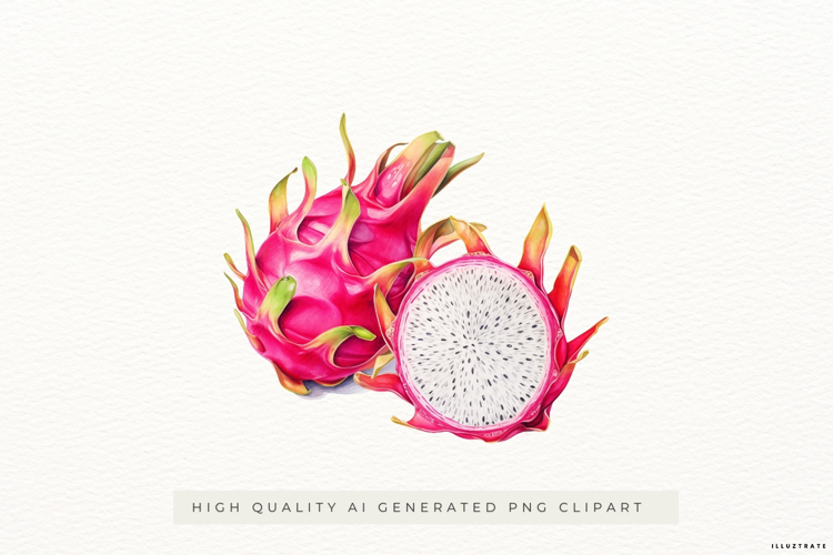 Watercolour Dragon Fruit PNG Clipart