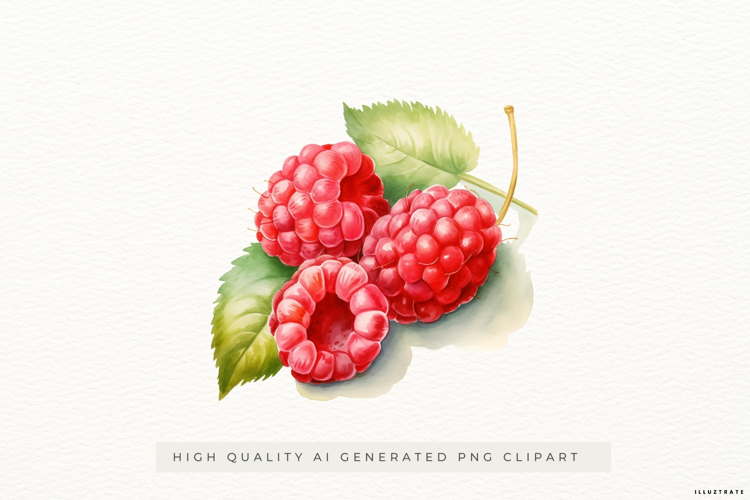 Watercolour Raspberry PNG Clipart