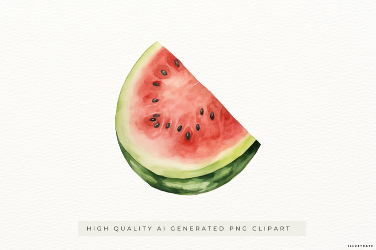 Watercolour Watermelon Slice PNG Clipart