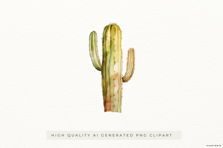 Watercolor Cactus PNG Clipart example image 1
