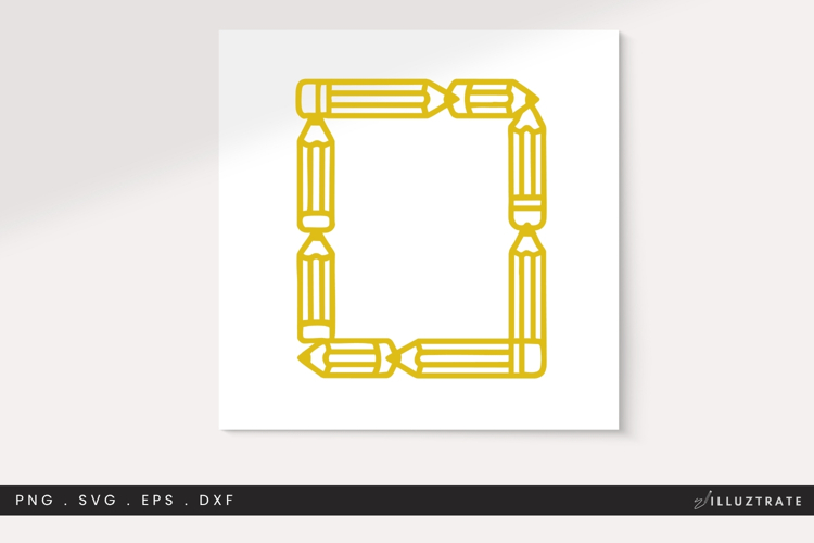Pencil Frame SVG, School Border Clipart, Teacher Classroom