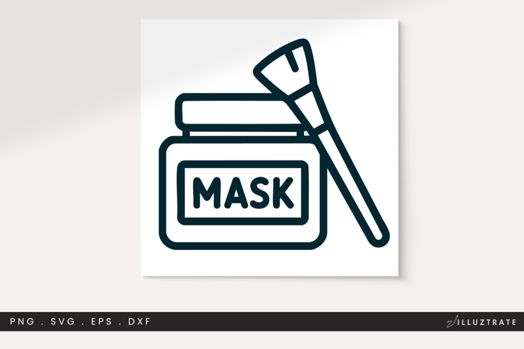Self Care Face Mask SVG | Beauty Spa Jar and Brush Clipart