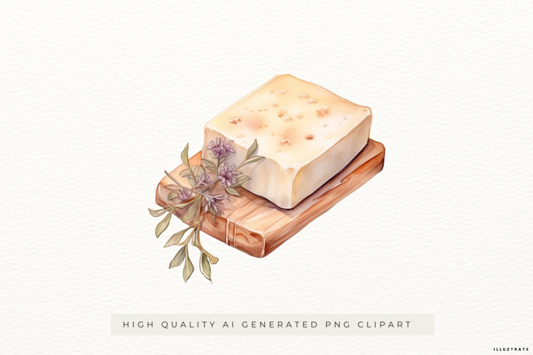 Natural Soap Bar Clipart with Lavender