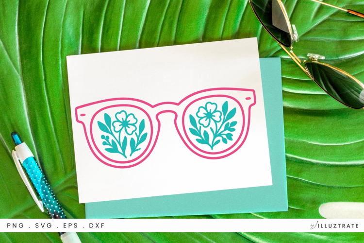 Sunglasses with Florals SVG File Summer Cricut Design
