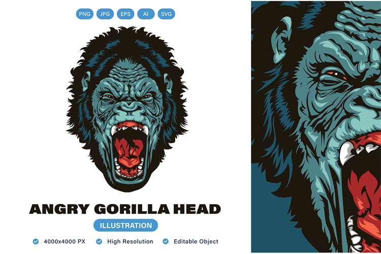 Angry Gorilla Head